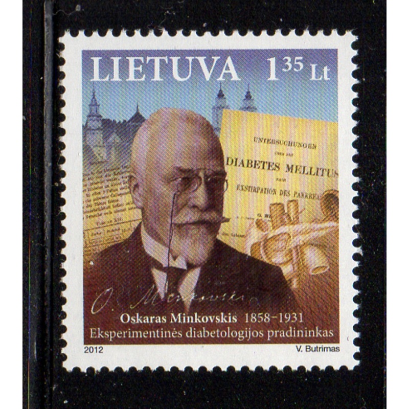 Lithuania Sc 984 2012 Minkowski Diabetes Research stamp mint NH