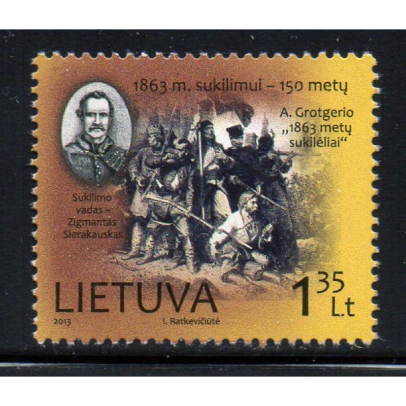 Lithuania Sc 995 2013 1863 Uprising stamp mint NH