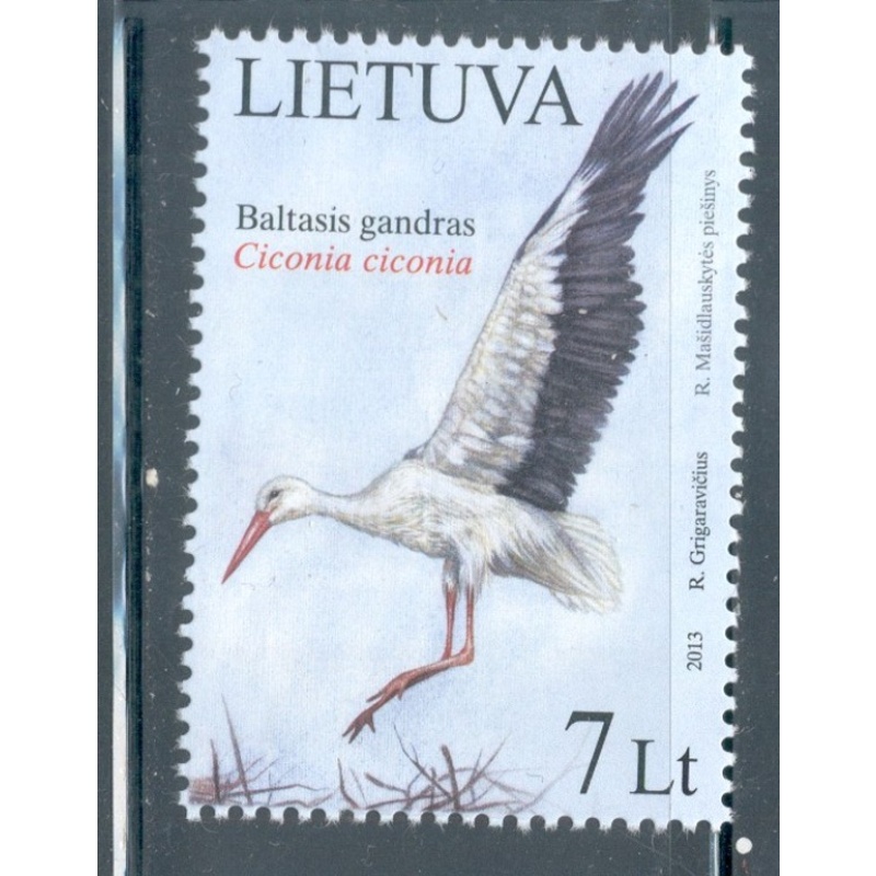 Lithuania Sc 996 2013 White Stork stamp mint NH