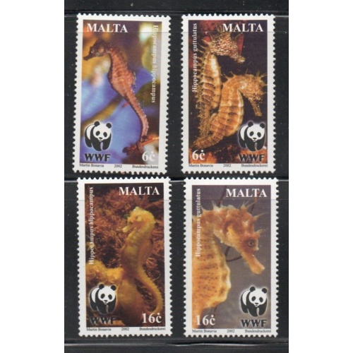 Malta Sc 1071-1074 2002 Sea Horses  WWF stamp set mint NH