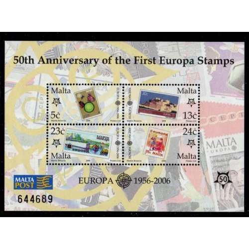Malta Sc 1232 2006 50 Anniversary Europa stamps stamp sheet  mint NH