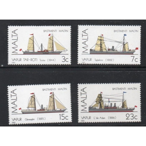 Malta Sc  670-673 1985  Steam Ships stamp set mint NH