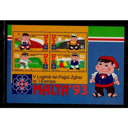 Malta Sc 818a 1993 Small State Games stamp sheet  mint NH
