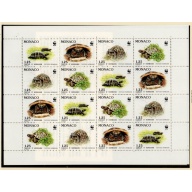 Monaco Sc 1778-1781 1991 WWF Turtle stamp sheet mint NH