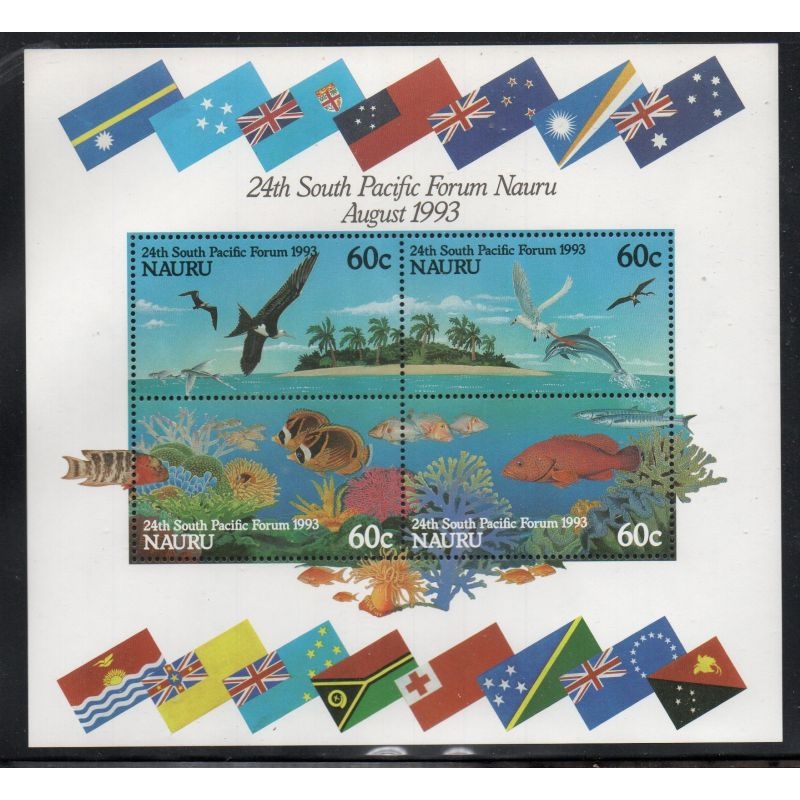 Nauru Sc 405b 1993 South Pacific Forum stamp sheet mint NH