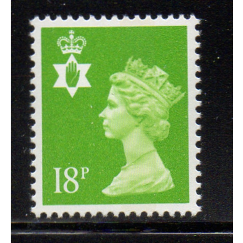 G.B Northern Ireland Sc NIMH34 1991 18p brt yel green QE II Machin Head stampmint NH