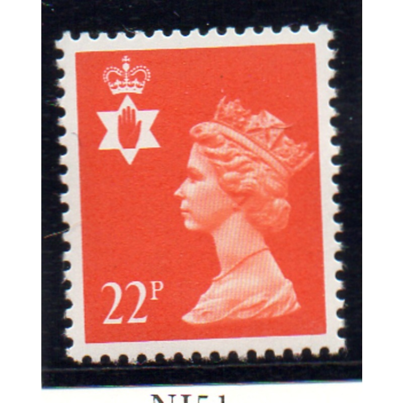 G.B Northern Ireland Sc NIMH42 1990 22p red orange QE II Machin Head stamp mint NH
