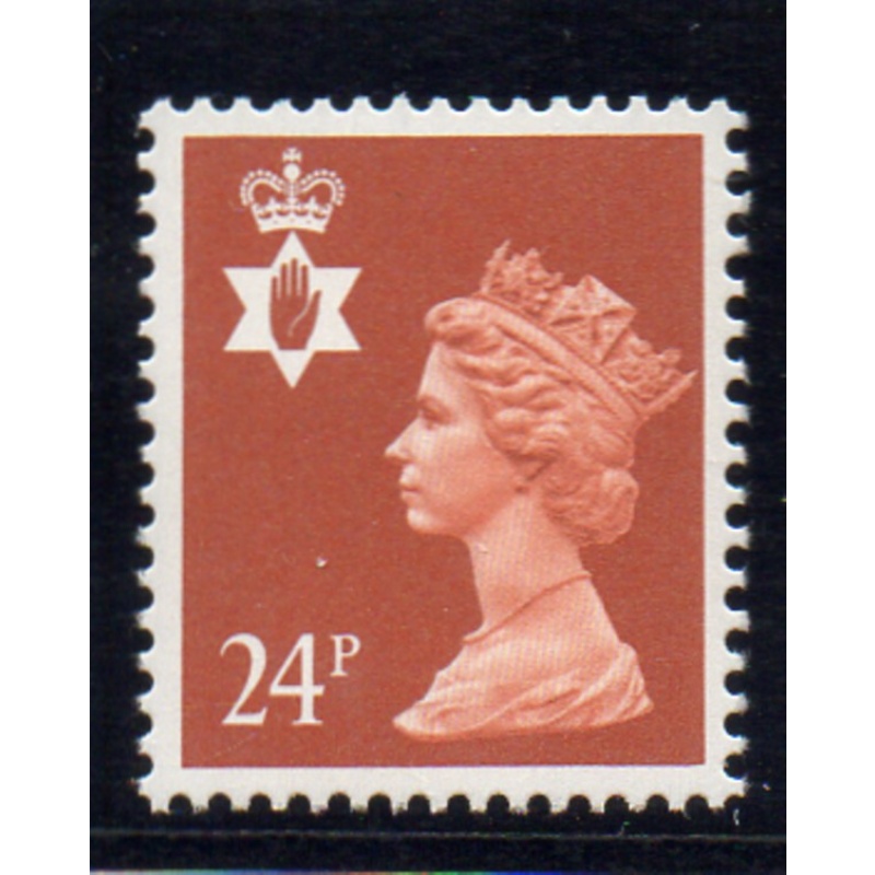 G.B Northern Ireland Sc NIMH44 1989 24p brown red QE II Machin Head stamp mint NH