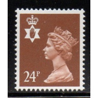 G.B Northern Ireland Sc NIMH45 1991 25p brown QE II Machin Head stamp mint NH