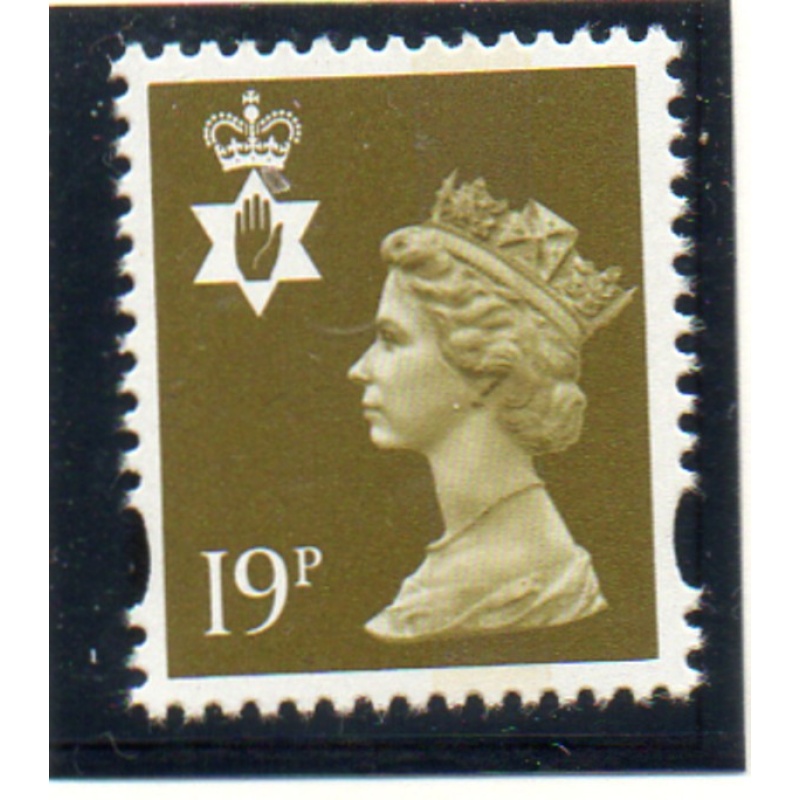 G.B Northern Ireland Sc NIMH57 1993 19p olive green QE II Machin Head stamp mint NH