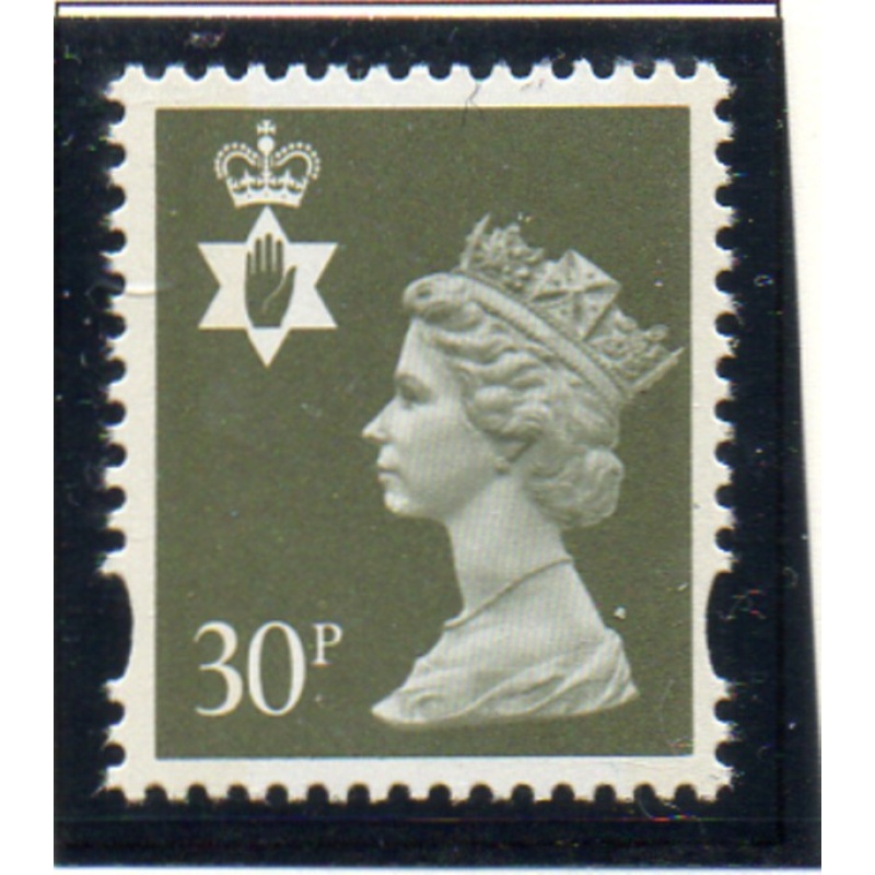 G.B Northern Ireland Sc NIMH61 1993 30p olive green QE II Machin Head stamp mint NH