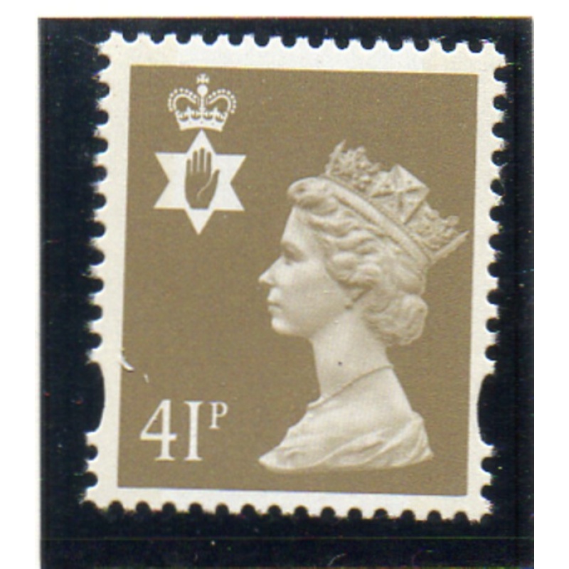 G.B Northern Ireland Sc NIMH63 1996 41p drab QE II Machin Head stamp mint NH