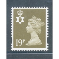 G.B Northern Ireland Sc NIMH68 1999 19p olive green QE II Machin Head stamp mint NH