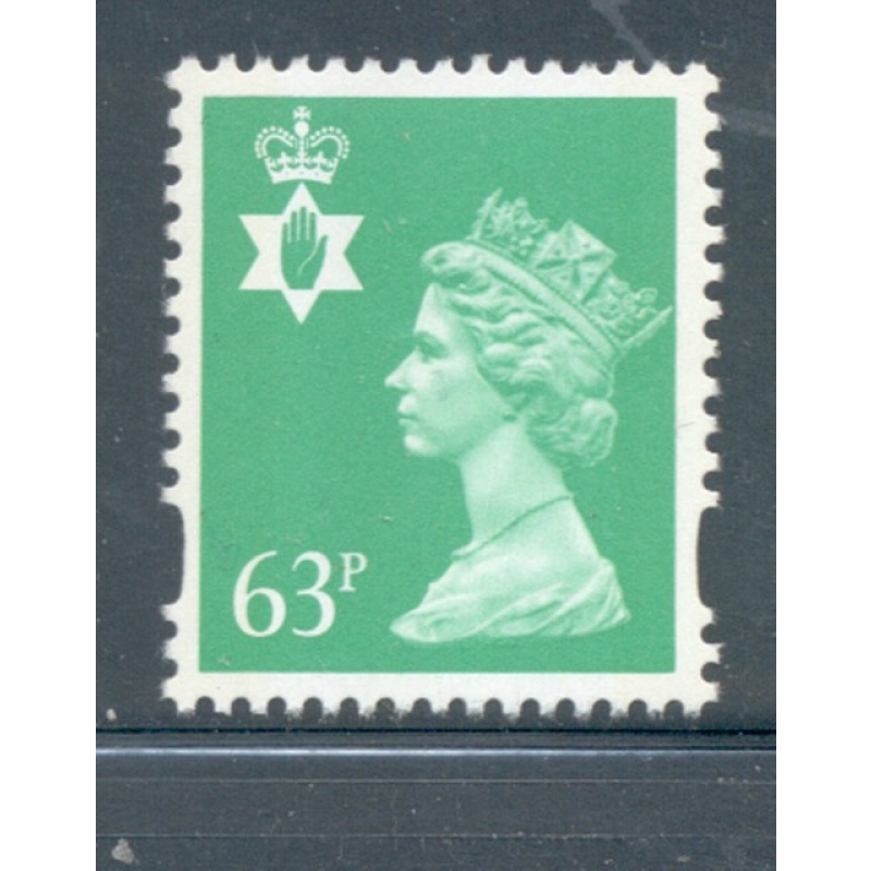 G.B Northern Ireland Sc NIMH91 1997 63p brught green QE II Machin Head stamp mint NH