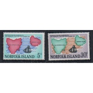 Norfolk Islands Sc 123-124 1969 Tasmania & Island Maps stamp set mint NH