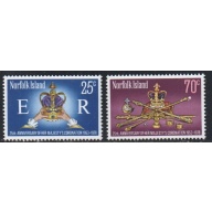 Norfolk Islands Sc 229-230 1978 25th Anniversary of QE II stamp set mint NH