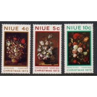 Niue Sc 160-162 1972 Christmas Flowers stamp set mint NH