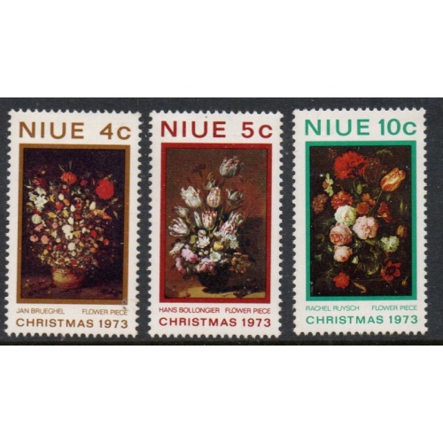 Niue Sc 160-162 1972 Christmas Flowers stamp set mint NH