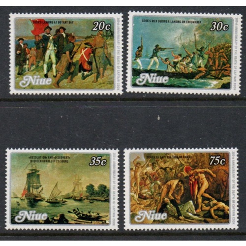 Niue Sc 251-254 1979 Death of Captain Cook stamp set mint NH