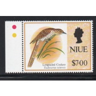 Niue Sc 613 1991 $7 Longtailed Cockoo dtsmp mint NH