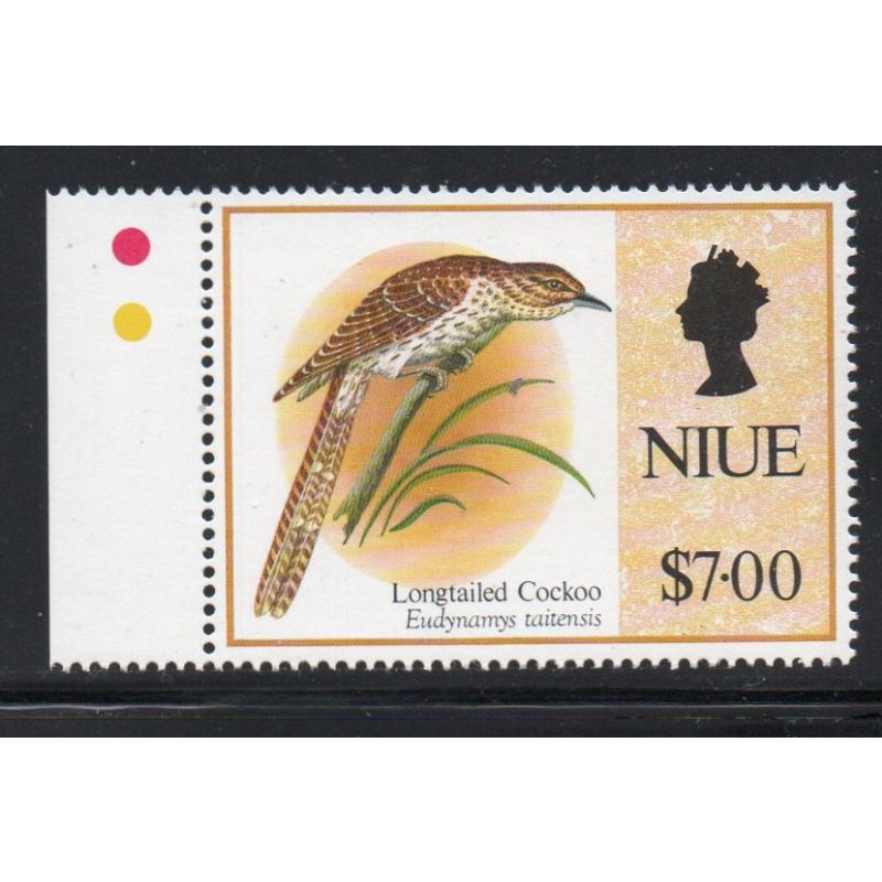 Niue Sc 613 1991 $7 Longtailed Cockoo dtsmp mint NH