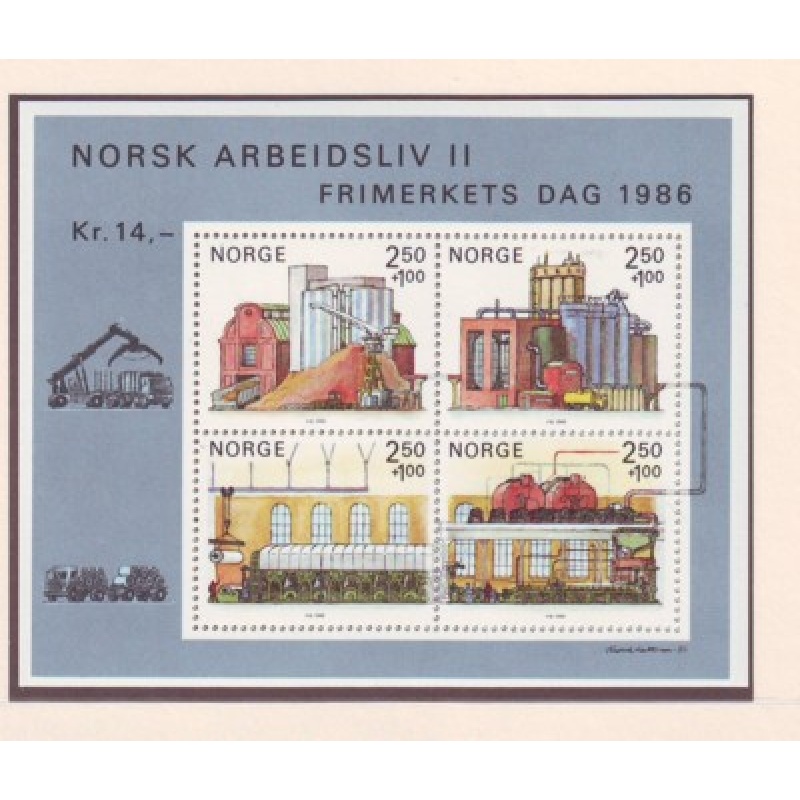 Norway Sc B69 1986 Stamp Day Paper Industry stamp sheet mint NH