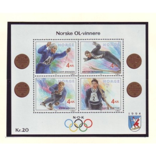 Norway Sc 1021 1992 Winter Olympics stamp sheet mint NH