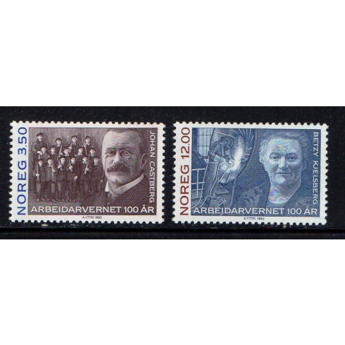 Norway Sc 1044-1045 1993 Workers Organization Anniversary stamp set mint NH