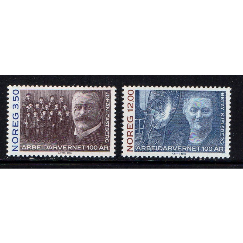Norway Sc 1044-1045 1993 Workers Organization Anniversary stamp set mint NH