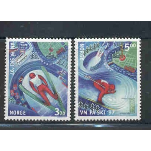 Norway Sc 1153-1154 1997 Skiing Championships stamp set mint NH