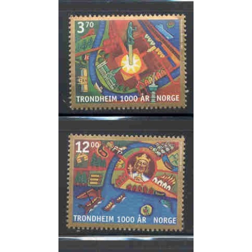 Norway Sc 1168-1169 1997 Trondheim Millennium stamp set mint NH