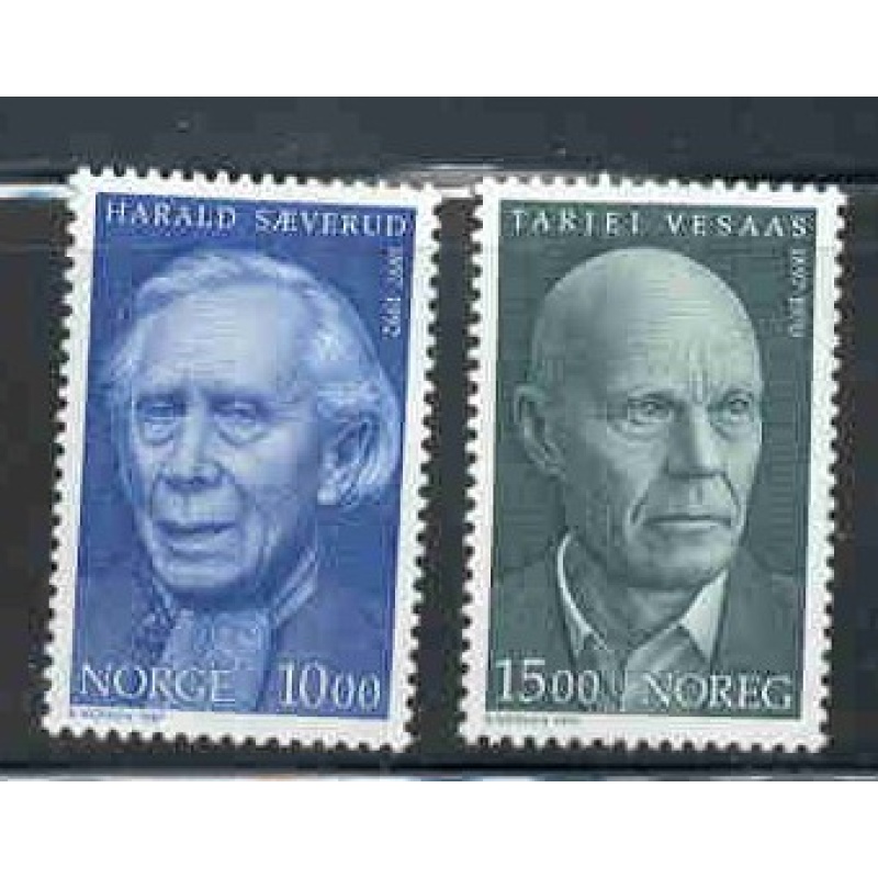 Norway Sc 1174-5 1997 Saeverud & Vesaas stamp set mint NH