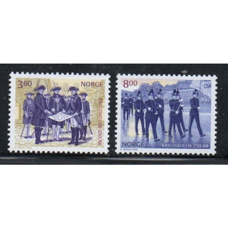 Norway Sc 1258-1259 2000 250th Anniversary Military Academy stamp set mint NH