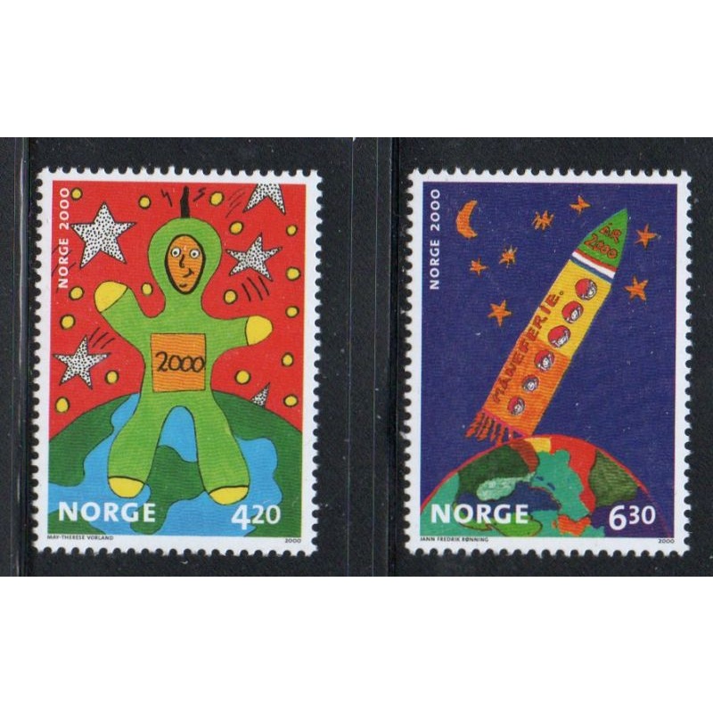 Norway Sc 1264-1265 2000 Children Art stamp set mint NH