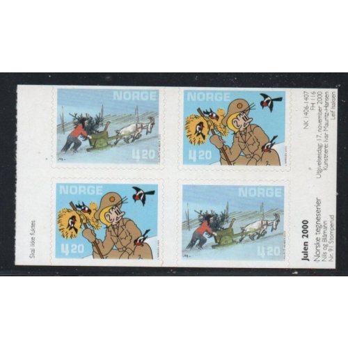 Norway Sc 1271a 2000  Christmas booklet pane mint NH