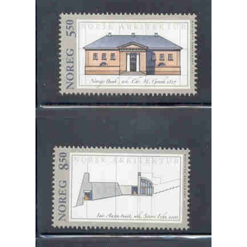 Norway Sc 1296-1297 2001 Architecture stamp set mint NH