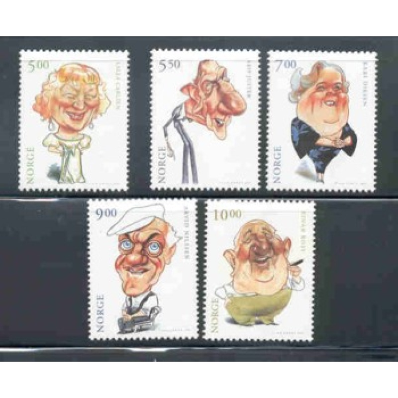 Norway Sc 1298-1302 2001 Actors & Actresses stamp set mint NH