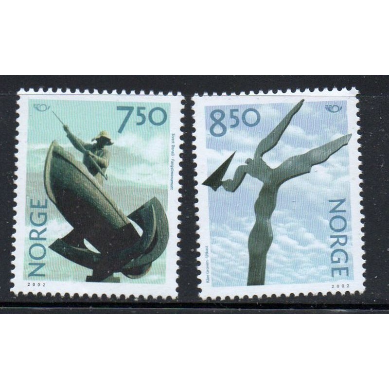 Norway Sc 1327-1328 2002 Contemorary Sculpture stamp set mint NH