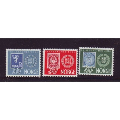 Norway Sc 337-339 1955 Stamp Anniversary stamp set mint NH
