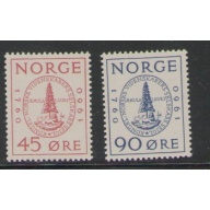 Norway Sc 380-381 1960 Society of Sciences stamp set mint NH