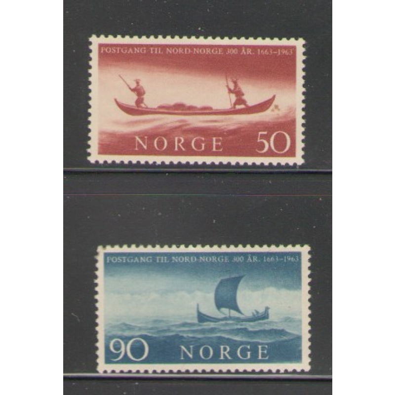 Norway Sc 437-438 NH 300th Anniversary North & South Norway Postage Service  stamp set mint NH