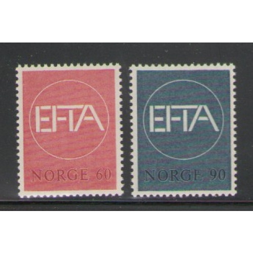 Norway Sc 500-1 1967 EFTA stamp set mint NH