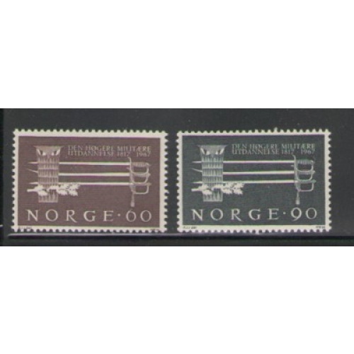 Norway Sc 502-03 1967 Military Training stamp set mint NH