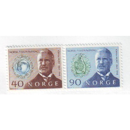 Norway Sc 535-536 1968 Hjort Scientist stamp set mint NH
