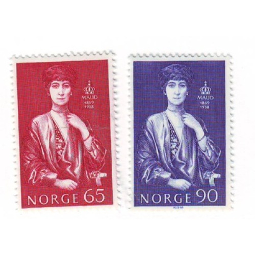 Norway Sc 549-550 1969 Birth of Queen Maud Anniversary stamp set mint NH