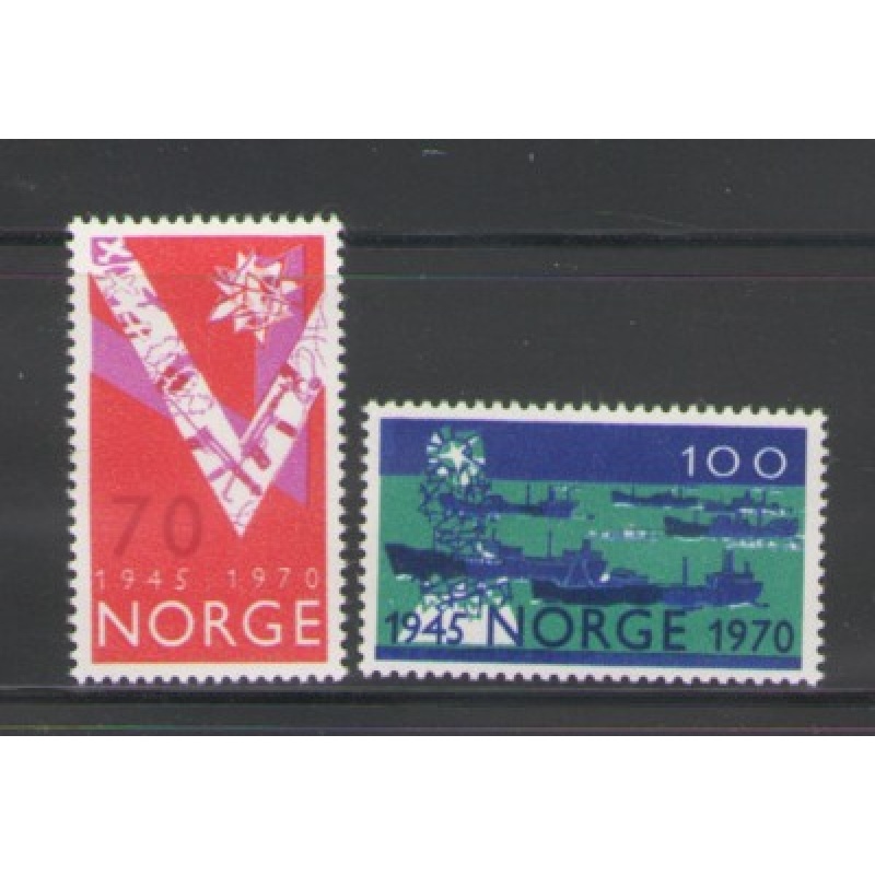 Norway Sc 555-56 1970 25th Anniversary Liberation stamp set mint NH