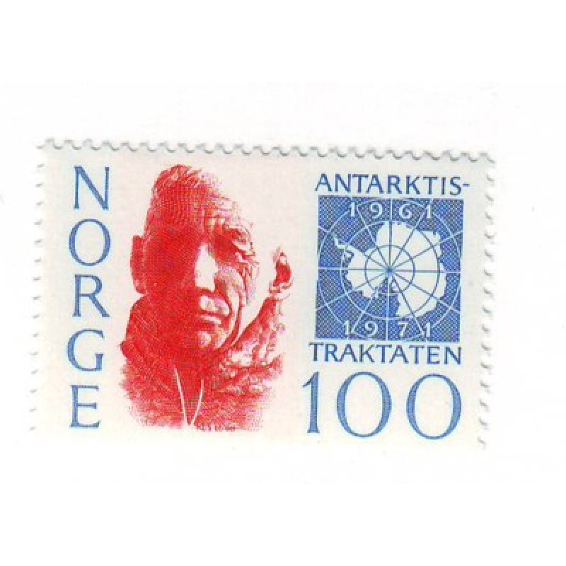 Norway Sc 578 1971 Antarctic Treaty, Amundsen, stamp mint NH