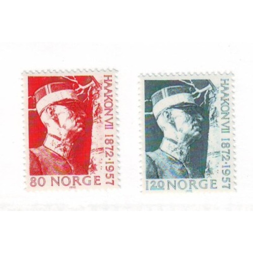 Norway Sc 590-591 1972 Birth Anniversary Haakon VII stamp set mint NH