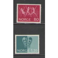 Norway Sc 592-593 1972 INTERJUNEX 72 Exhibition stamp set mint NH