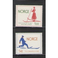 Norway Sc 647-648 1975 Skiing  stamp set mint NH